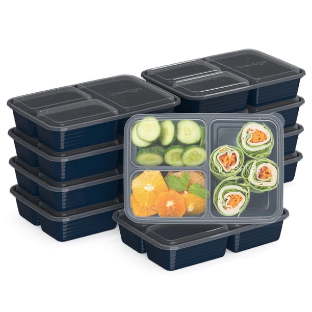 Recipientes para preparación de comidas Bentgo Prep, 20 unidades, sin BPA, color azul marino