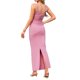 thumbnail image 3 of INSPIRE CHIC Vestidos Fruncidos para Mujeres con Dobladillo con Abertura Sin Mangas Midi L Rosa, 3 of 6
