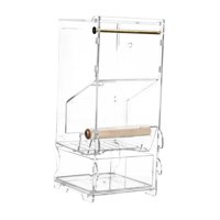 Magideal - Jaula De Acrílico Para Pájaros, Jaula Colgante, Caja De Alimentación, Plato De Comida, Alimentador De Mascotas, Sin Desorden Para Pájaros Pequeños A