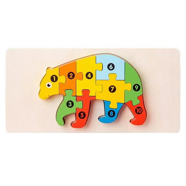 Montessori Wooden Toddler Puzzles For Kids, Montessori Toys For Toddlers, 3D Puzzle Educational Dinosaur Toy