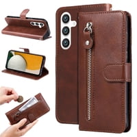 Gangxun - Funda Con Cremallera Para Samsung Galaxy S25, Carcasa Cartera De Cuero Pu Con Soporte Y Tarjetero