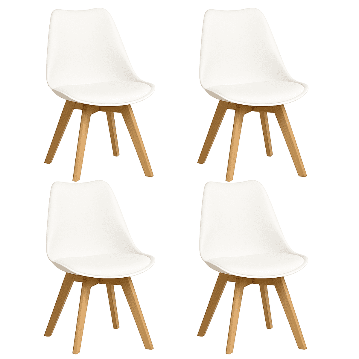 Moboi - Pack 4 Sillas Eames Acolchada Blancas