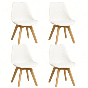 Moboi - Pack 4 Sillas Eames Acolchada Blancas