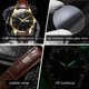 thumbnail image 4 of Reloj OLEVS, correa de piel para hombre con fecha y día, resistente al agua hasta 3 ATM, 4 of 9
