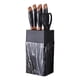 thumbnail image 3 of Set de Cuchillos de Cocina De 7 Piezas Marble Lux Con Tijera Color Negro Plateado, 3 of 6