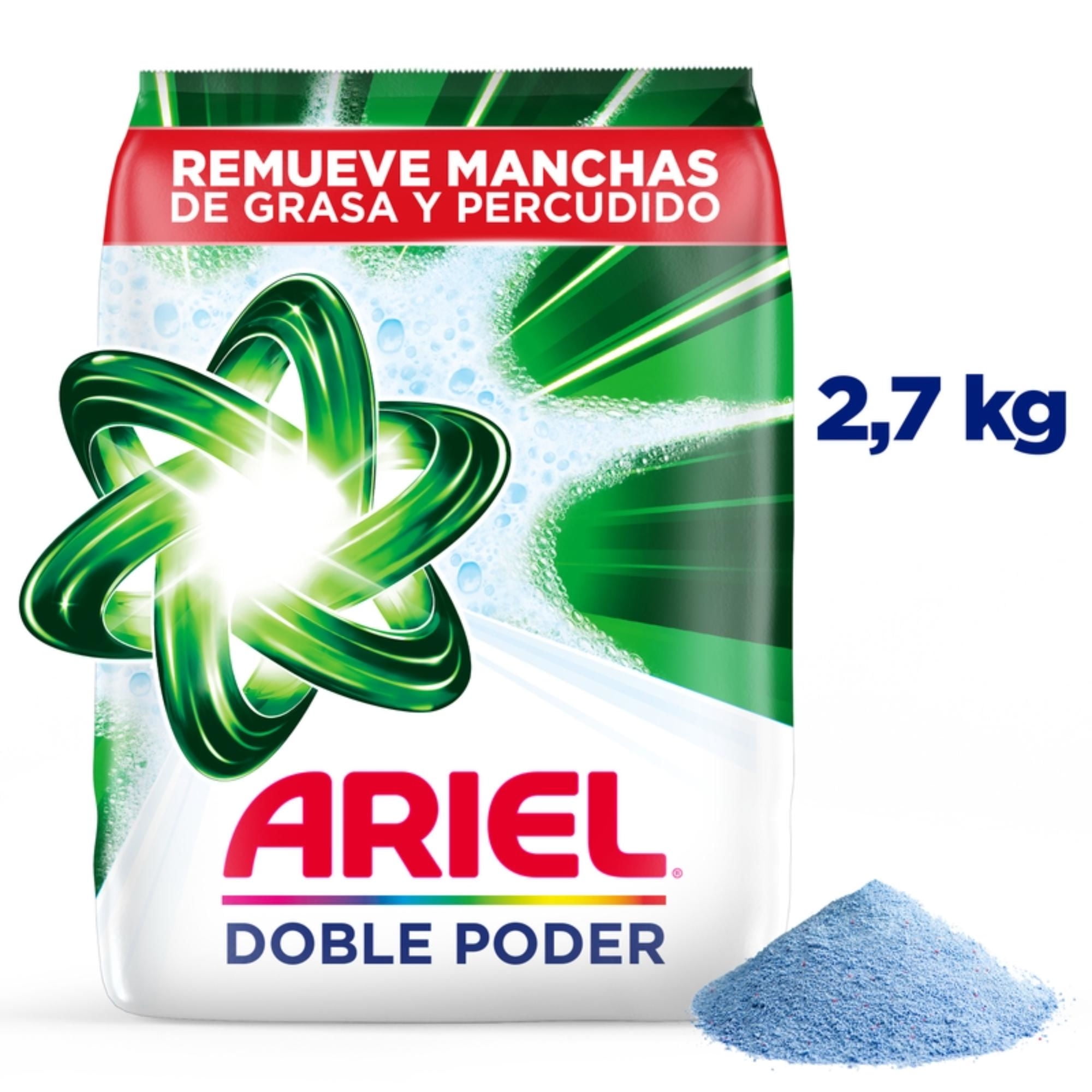 Detergente En Polvo Doble Poder 2,7 kg Ariel