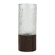 thumbnail image 1 of Jarrón de vidrio con base de madera, jarrón minimalista, jarrón creativo, jarrón de flores moderno para sala de estar, mesa, comedor, decoración del transparente, 1 of 5