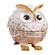 thumbnail image 2 of Joyero con forma de búho, caja de almacenamiento de joyas, adorno decorativo de animal, soporte para collares, construcción de aleación, diseño de bor Blanco, 2 of 5