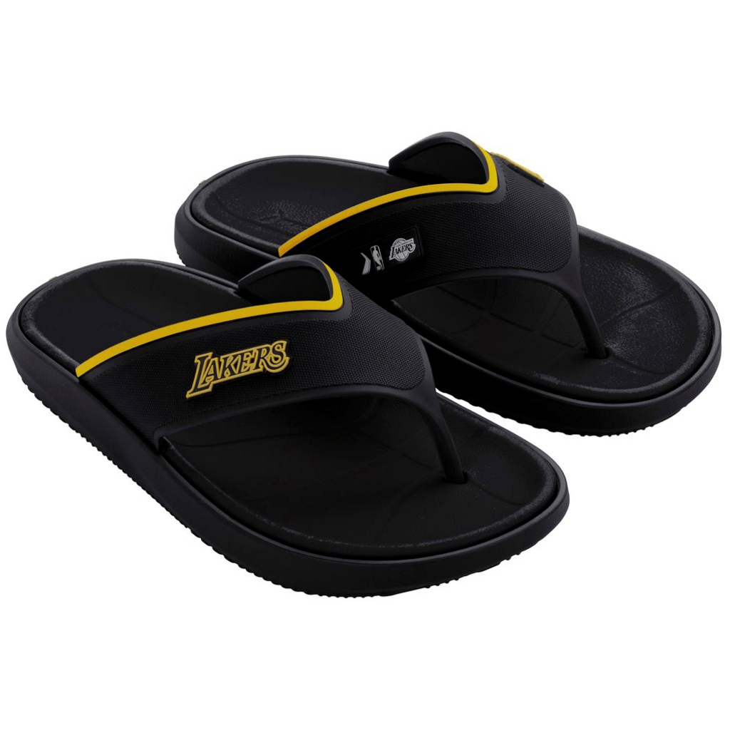 Sandalia Hombre Negro Lakers Nba 90 Rider