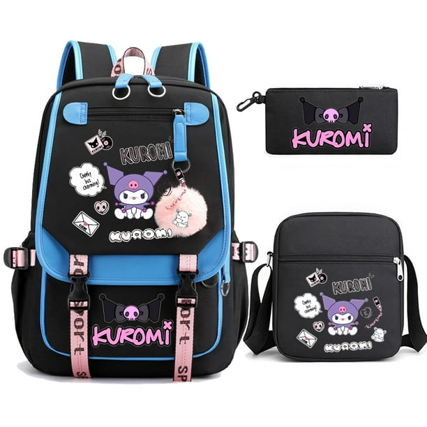 3pcs Kuromi Backpacks Patchwork Capacity Women Men Travel Mochilas With Shoulder Bags Ins Laptop Teens School Bags
