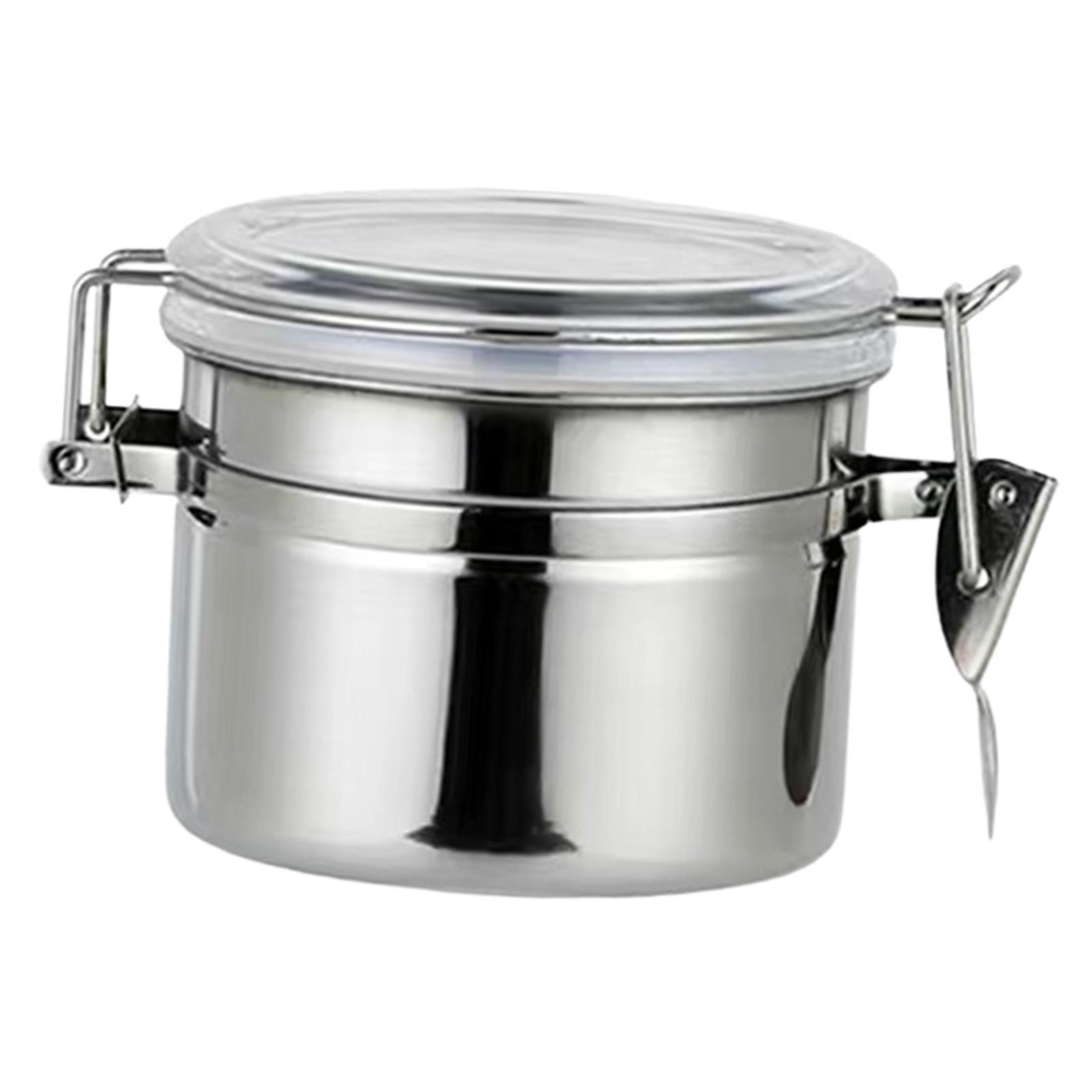 Magideal - Bote De Café, Tarro De Almacenamiento De Cereales De Cocina, Aparatos De Acero Inoxidable, Tanque De Almacenamiento Hermético, Bote De Azúcar Para Té, 500Ml