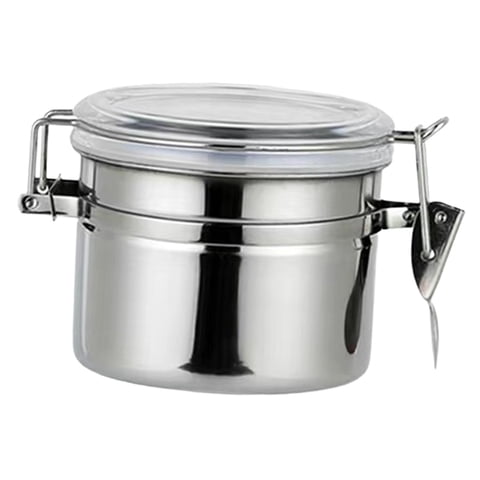 Magideal - Bote De Café, Tarro De Almacenamiento De Cereales De Cocina, Aparatos De Acero Inoxidable, Tanque De Almacenamiento Hermético, Bote De Azúcar Para Té, 500Ml