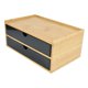 thumbnail image 4 of Cajón De Almacenamiento De Escritorio De Bambú Sujetadores Suministros Premium Para Estudio Ba?o Negro Doble Capa, 4 of 5