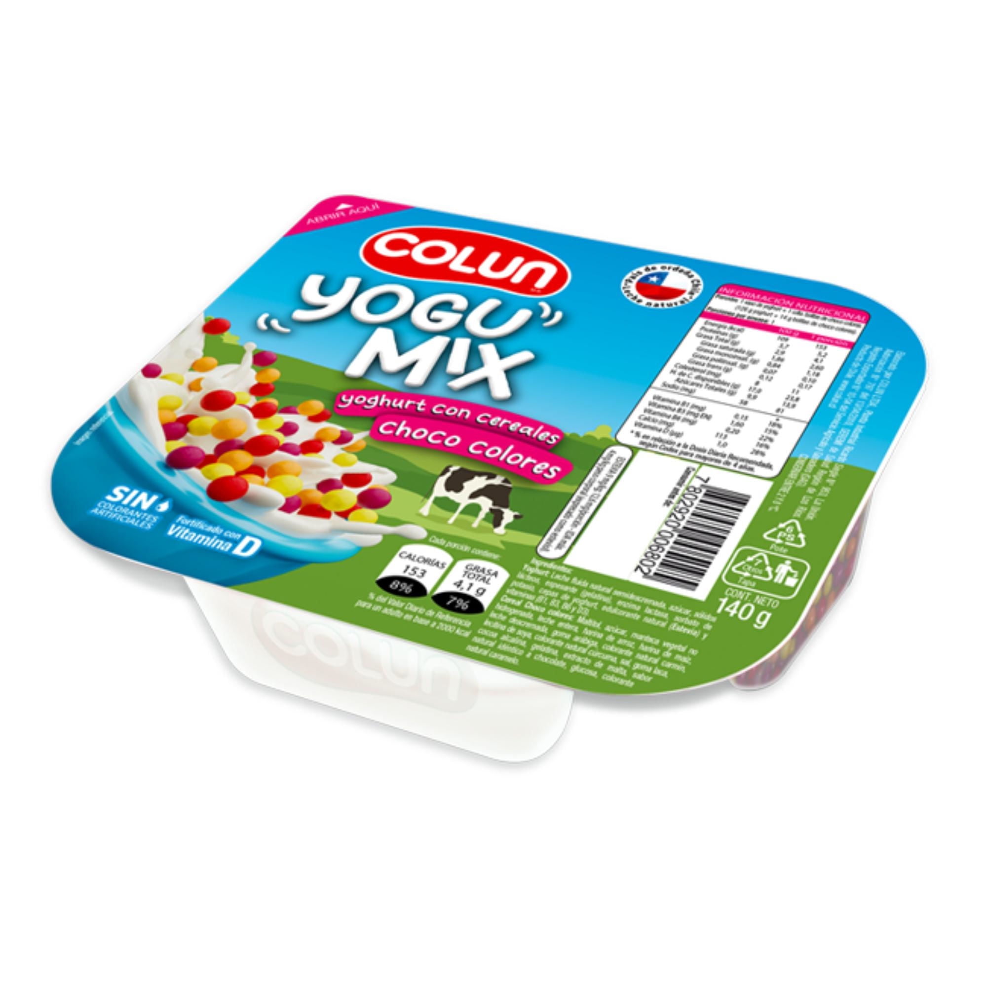 Yoghurt Sabor Frutilla + Cereal Chocolate Colores 140 g Colun