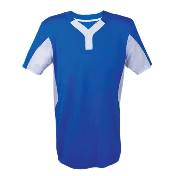 Jersey Martin Sports con dos botones para jóvenes, talla S, color azul real y blanco