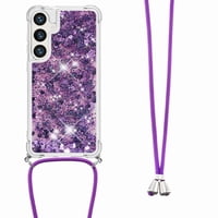Funda Foxdock Para Samsung Galaxy S25 Plus Con Cuerda Ajustable, Brillo Líquido, Protección Antigolpes Y Lente – Ideal Para Regalo