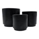 thumbnail image 1 of Set 3 Maceteros Maceta De Ceramica Negro Con Lineas Cuadrada negro, 1 of 8
