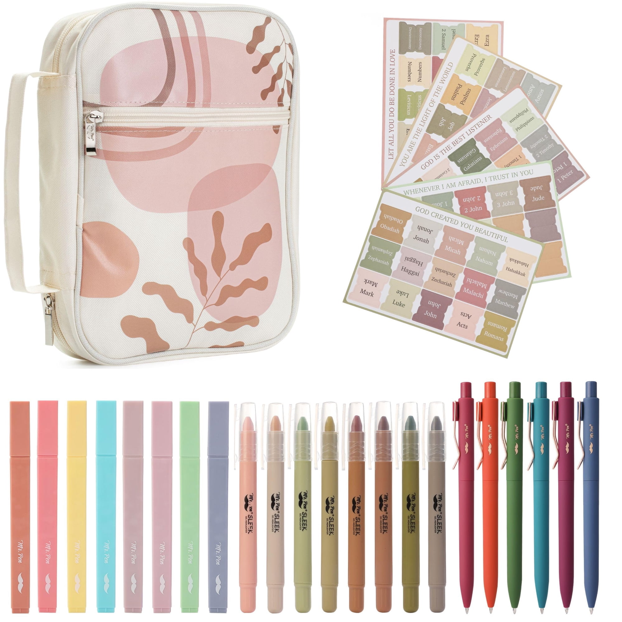 Funda Para Biblias Mr. Pen Para Mujer, Con Kit De 24 Unidades Para Llevar Un Diario