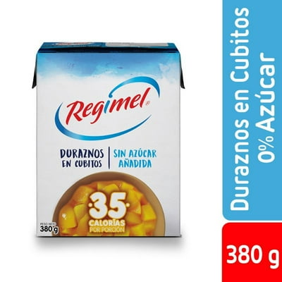 Duraznos En Cubitos Caja Drenado 200 G - Neto 380 G Regimel