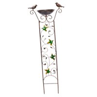 Magideal - Baño Para Pájaros Con Enrejado De Jardín, Comedero Para Pájaros, Decoración De Jardín Al Aire Libre, 14,3X39 Pulgadas Para Patio, Césped, Versátil Y Colibrí