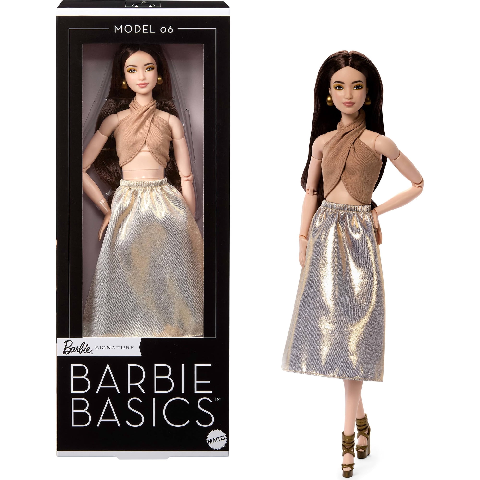 Muñeca De Moda Barbie Basics, Modelo Coleccionista 06, Cabello Castaño