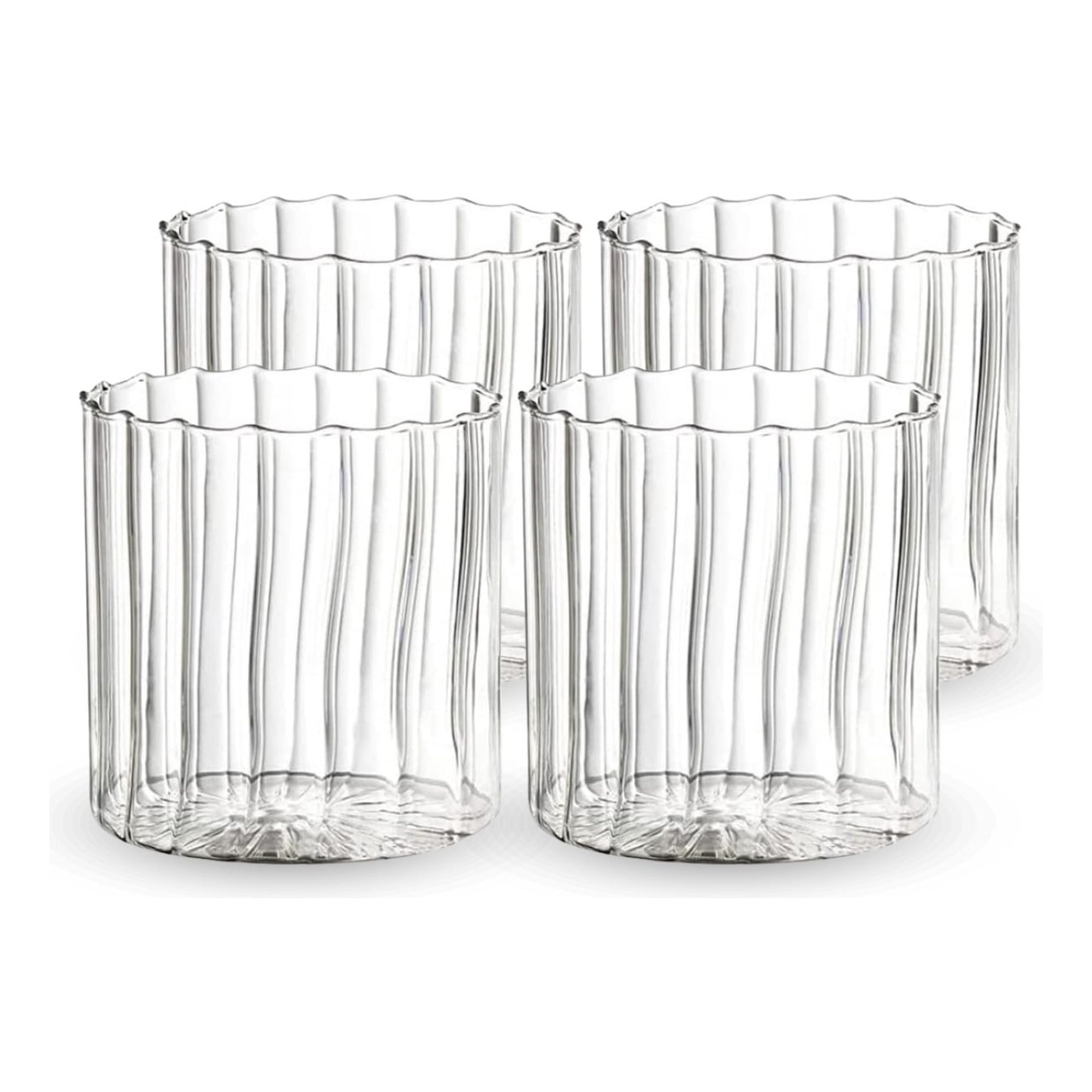 Santú Home & Deco - Set 4 Vasos Vidrio Vertical Chic 350ml