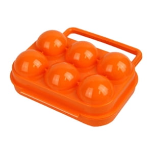 Bothyi - Caja Dispensadora De Huevos Con 6 Compartimentos, Ideal Para El Hogar, Senderismo Y Acampadas, Color Naranja.