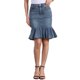 thumbnail image 1 of INSPIRE CHIC Falda de Mezclilla Ajustada con Volantes en la Rodilla para Mujer, Regreso a Clases, S Azul Gris, 1 of 6