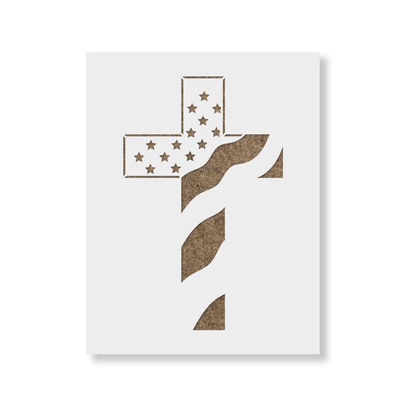 Plantilla TEMPLATE_STENCIL de Stencil Revolution – Bandera EE. UU. y Cruz