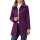 thumbnail image 1 of INSPIRE CHIC Abrigo de Invierno para Mujer con Cuello Abatible y Botonadura Simple con Bolsillos XL Púrpura, 1 of 8