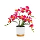 thumbnail image 2 of Plantas en macetas de flores artificiales, simulación de flores, decoración del hogar, bonsái, orquídea de imitación para boda, inauguración de la , Amaranto, 2 of 5