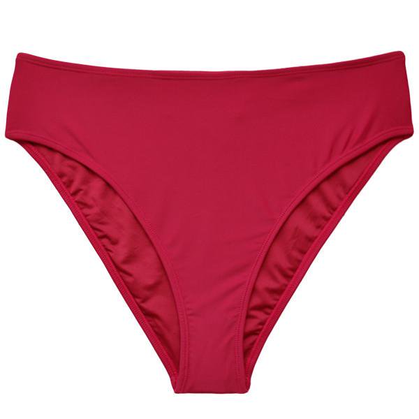 Bikini calzón tiro alto con aplicación color rojo Talla S