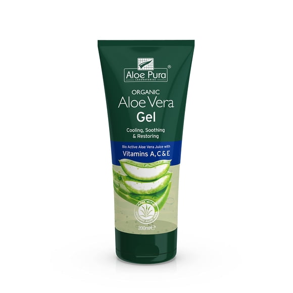 Gel De Aloe Vera Orgánico Con Vitamina A C Y E 200 Ml