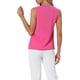 thumbnail image 3 of INSPIRE CHIC Blusa sin mangas de gasa con cuello en V para mujer, para oficina, L Rosa Fucsia, 3 of 6
