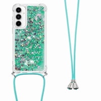 Funda Foxdock Para Samsung Galaxy A55 Con Cuerda Ajustable, Brillo Líquido, Protección Antigolpes Y Lente – Ideal Para Regalo