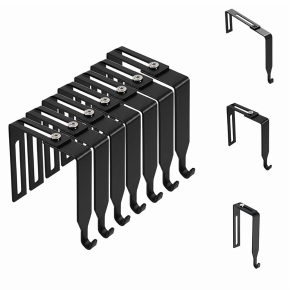 ZESHUI Ganchos para Cubículos, Ganchos de Oficina para Colgar – Pack de 7, Negro