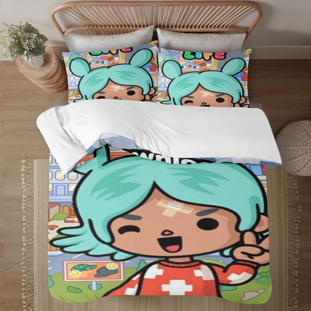 Toca Life Soft 3D Printed Duvet Cover Bedding Set with Comforter Cover 3 Piece Set
