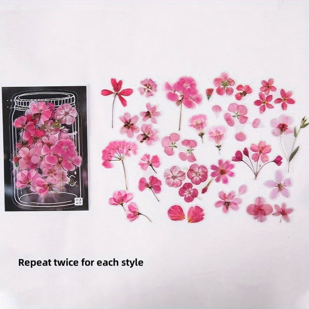 40pcs/pack Purple Flower PVC Stickers for Scrapbooking, DIY Labeling, and Journaling - Vibrant and Eye-Catching Decorative Stickers for Stationery and Albums