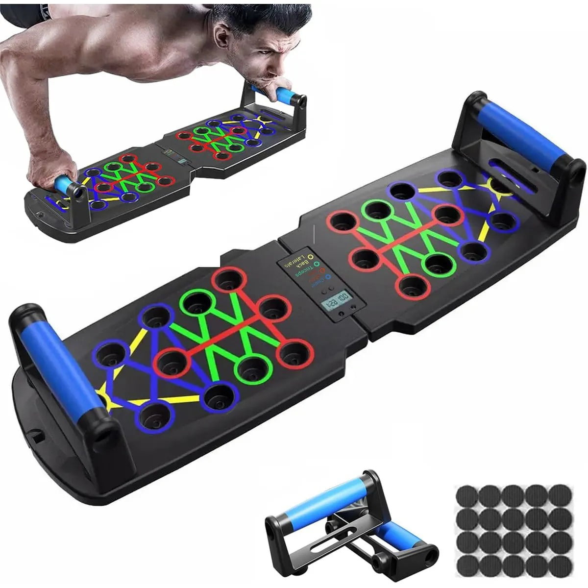 Genérica - Tabla Para Flexiones Multiuso Contador Pushup Pecho Hombro Espalda Con Contador Y Tiempo Multifuncional