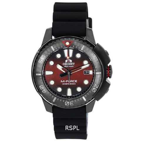 Reloj Orient M-Force Limited Edition Red Dial Automatic Diver'S Ra-Ac0L09R00B 200M Men'S Watch