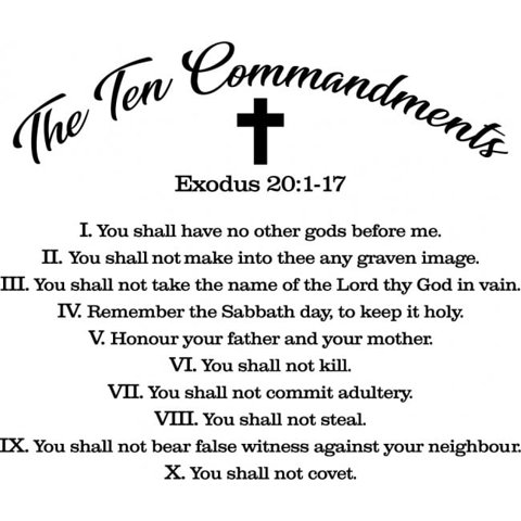 Rienda Libre Graphics - Decomural Ten Commandments Exodus Bible Ws-51275