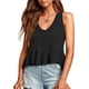 thumbnail image 1 of Top Estilo Babydoll Informal Sin Mangas Con Escote En V Y Dobladillo Con Volantes Para Mujer, 1 of 6