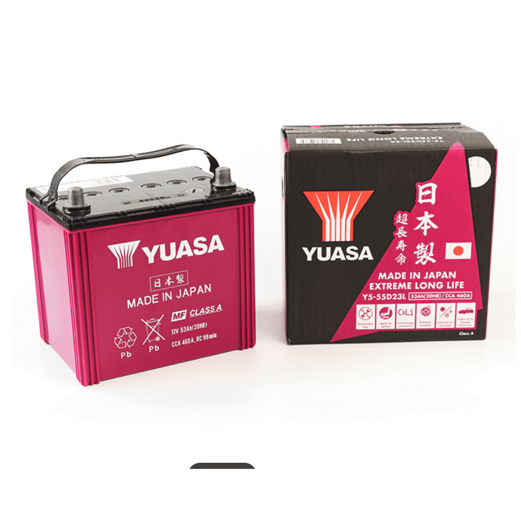 Batería De Auto Yuasa 55d23l - 53ah Y 460 Cca