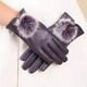 thumbnail image 1 of Guantes De Piel Sintetica Con Táctil - Lila - Pompon, 1 of 1