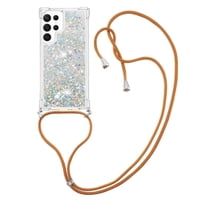 Funda Foxdock Para Samsung Galaxy S21 Ultra Con Cuerda Ajustable, Brillo Líquido, Protección Antigolpes Y Lente – Ideal Para Regalo