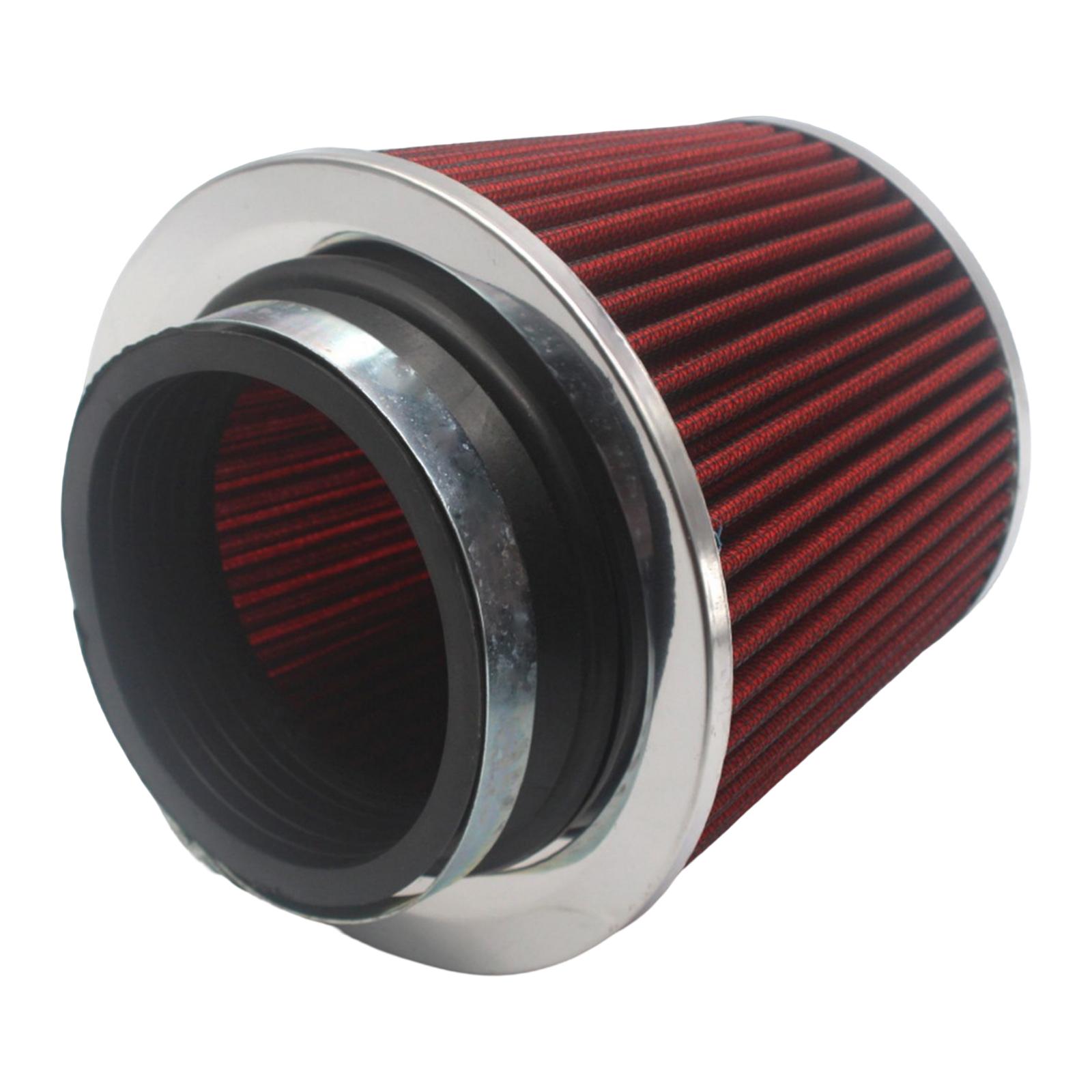 Ioensy - Filtro De Aire Universal De 90 Mm Limpiador De Cabeza De Hongo Piezas De Vehículos De Automóviles Rojo