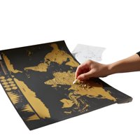 Genérico - Mapa Del Mundo Raspable Dorado 42X30 Cm