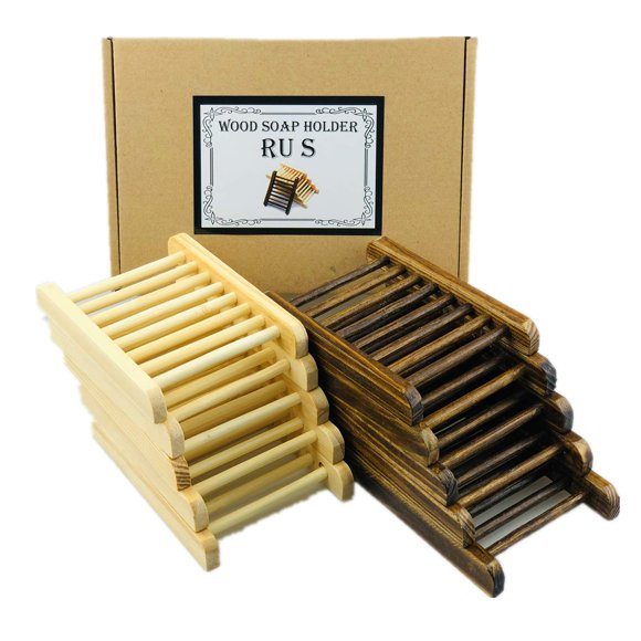 Porta jabones Ru S de bambú 12 cm – Set de 10 piezas