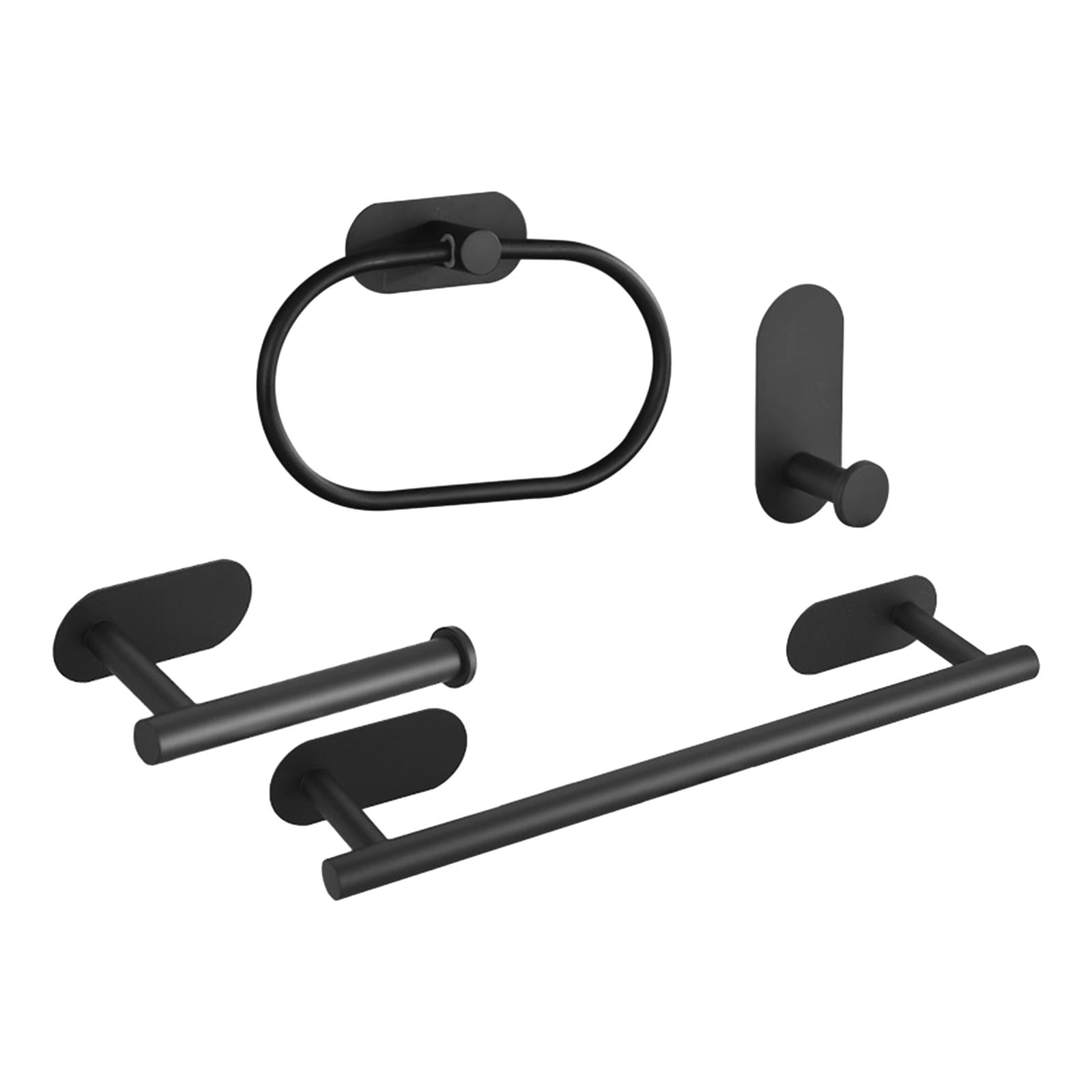 Magideal - Juego De Accesorios De Baño Set De Accesorios De Baño Gancho De Toalla Juego De Barra De Toalla De Baño De Acero Inoxidable Toallero De Mano Para Baño , Negro