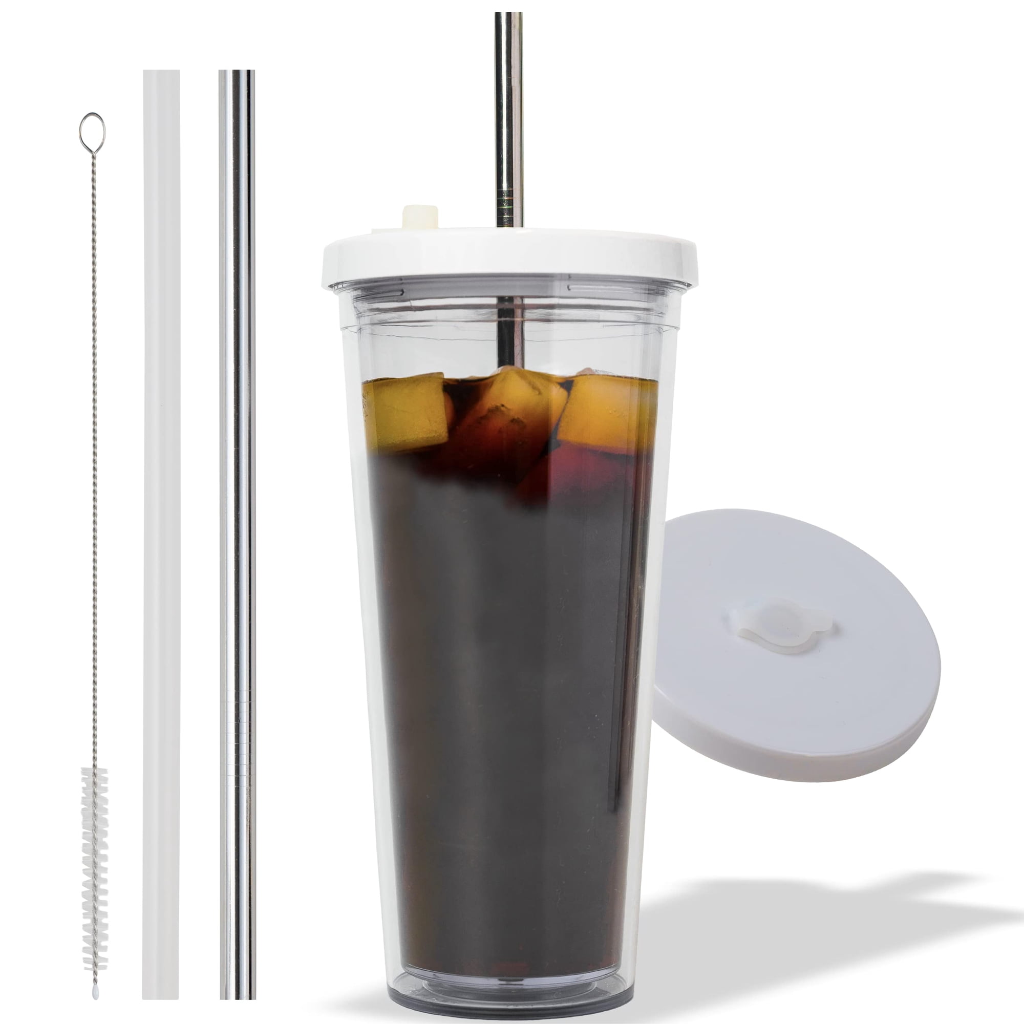 Kensal Home - Taza De Café Helado Reutilizable 700 Ml Con Pajitas